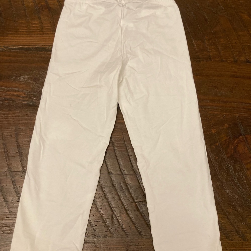 💚 Old Navy Kids L (10-12) Stretch Crop White Capri Leggings NWT